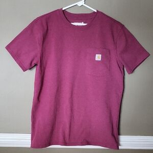 Carhartt Men's K87-M Loose Fit Pocket Tee Size Medium Beet Red Heather